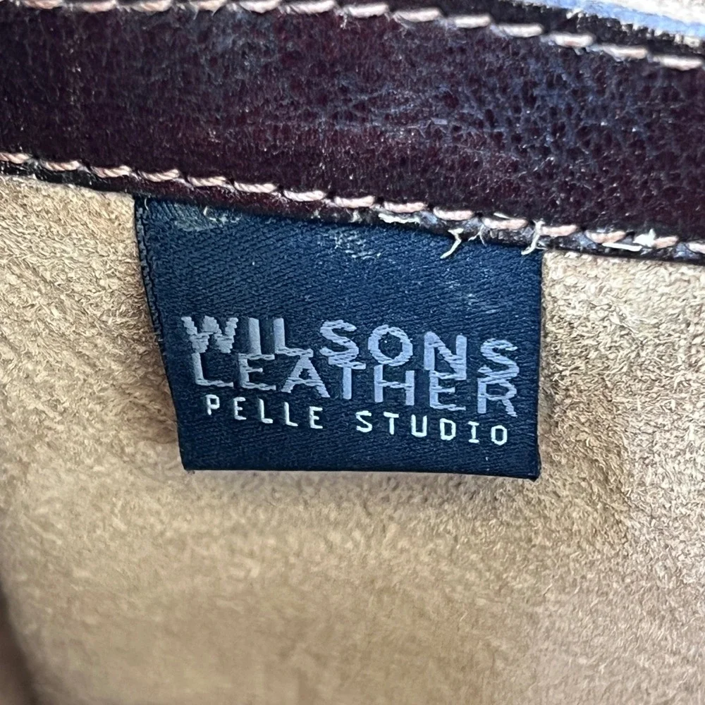 Wilsons Leather Pelle Studio Briefcase Brown Leather Messenger Bag Satchel